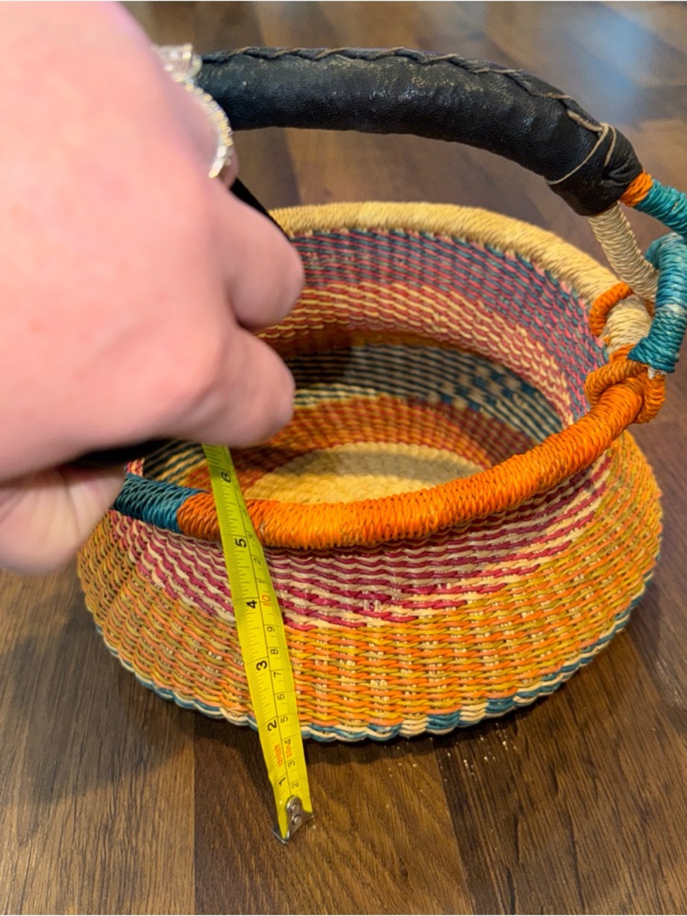 Handwoven Colorful Bolga Farmers Market Basket - Picture 12 of 12